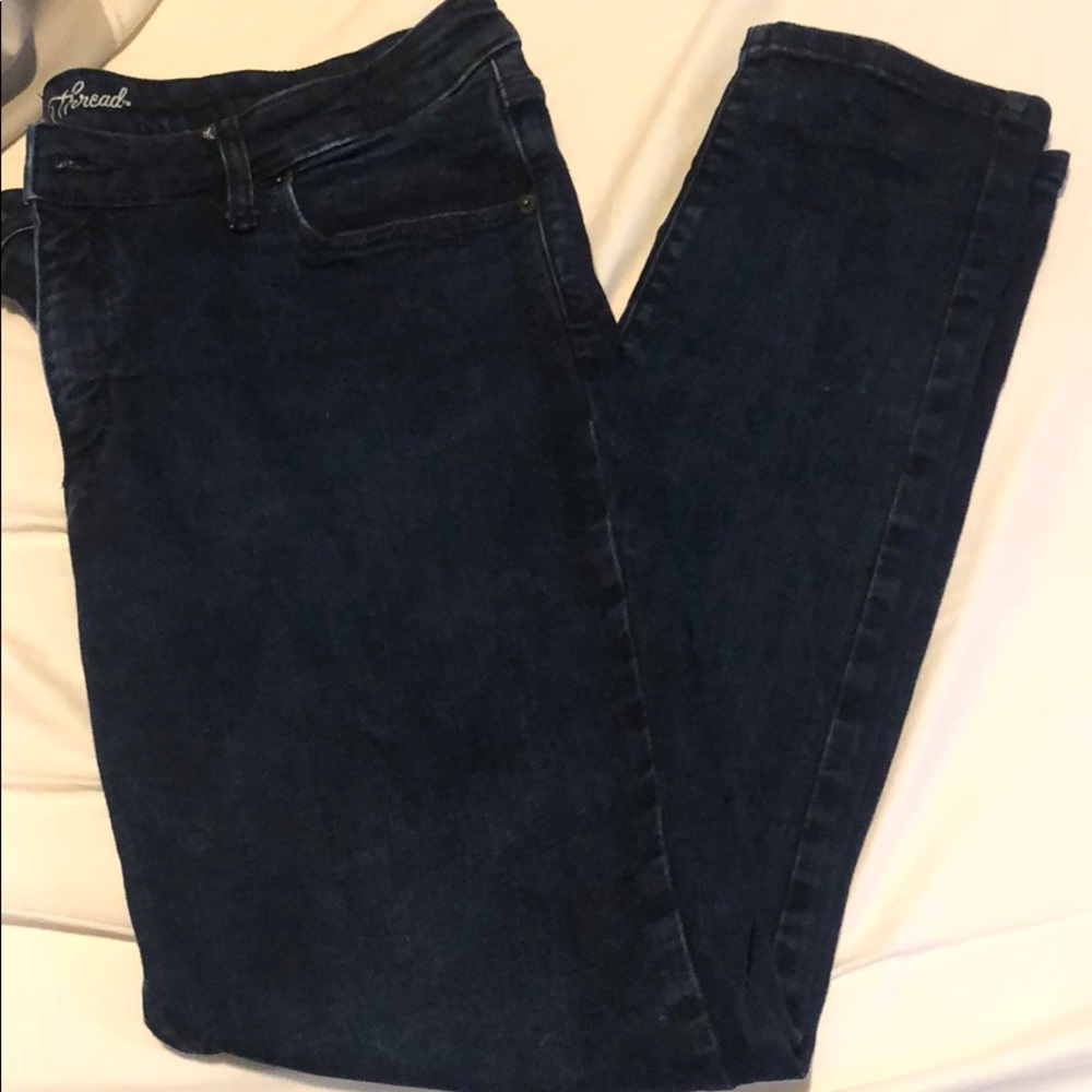 Dark wash skinny jeans